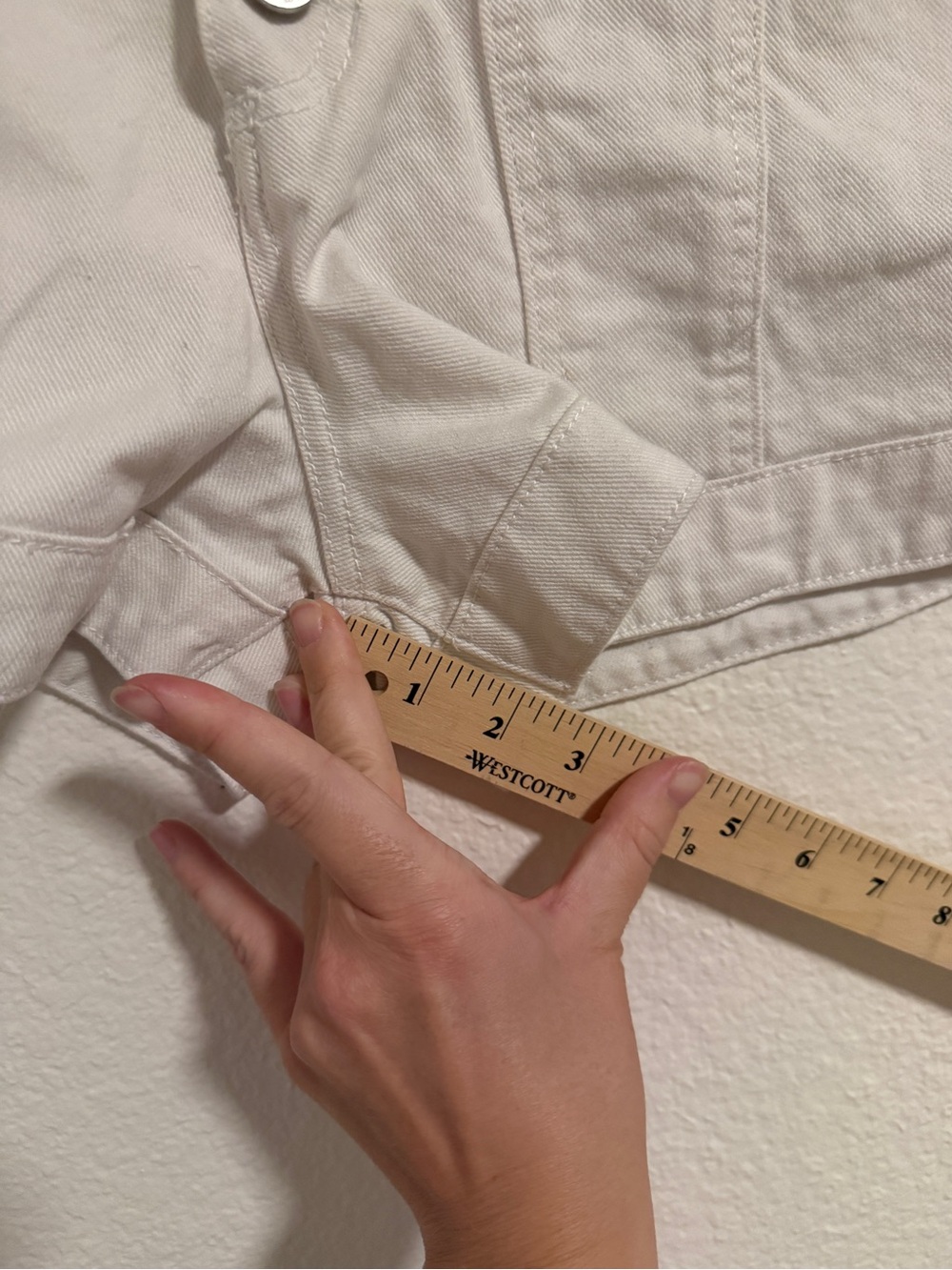 High-Waist White Denim Shorts WeWoreWhat with Button Front - Picture 9 of 14